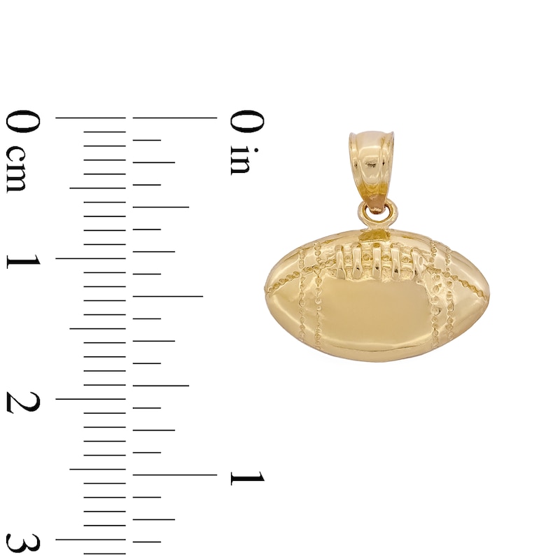 Main Image 4 of 10K Solid Gold Football Necklace Charm