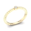 Thumbnail Image 1 of 10K Solid Gold Lab-Created Diamond Accent Beaded Ring