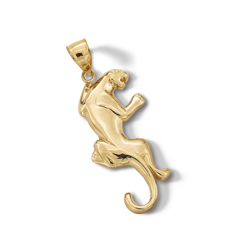 Main Image 3 of 10K Solid Gold Panther Necklace Charm