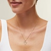 Thumbnail Image 2 of 10K Solid Gold Diamond-Cut Open Heart Necklace Charm