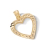 Thumbnail Image 3 of 10K Solid Gold Diamond-Cut Open Heart Necklace Charm