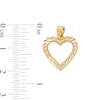 Thumbnail Image 4 of 10K Solid Gold Diamond-Cut Open Heart Necklace Charm