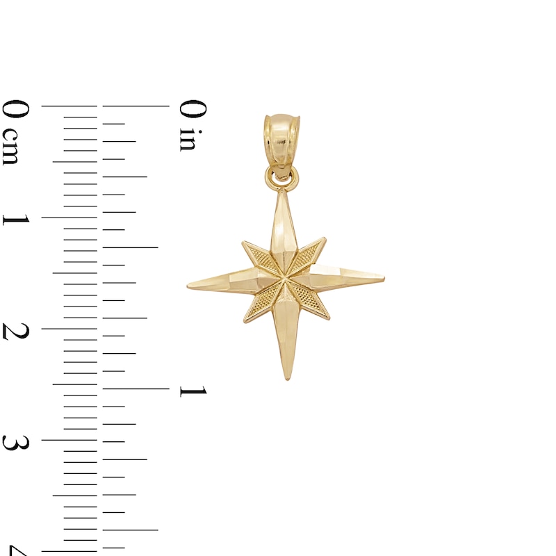 Main Image 4 of 10K Solid Gold North Star Necklace Charm