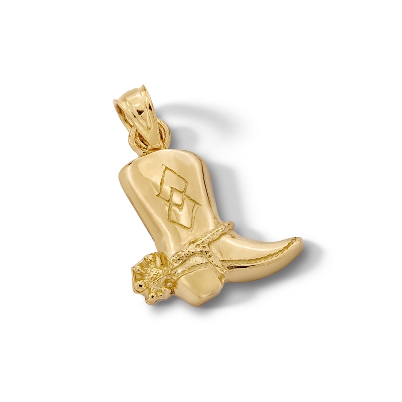 Main Image 3 of 10K Solid Gold Cowboy Boot Necklace Charm