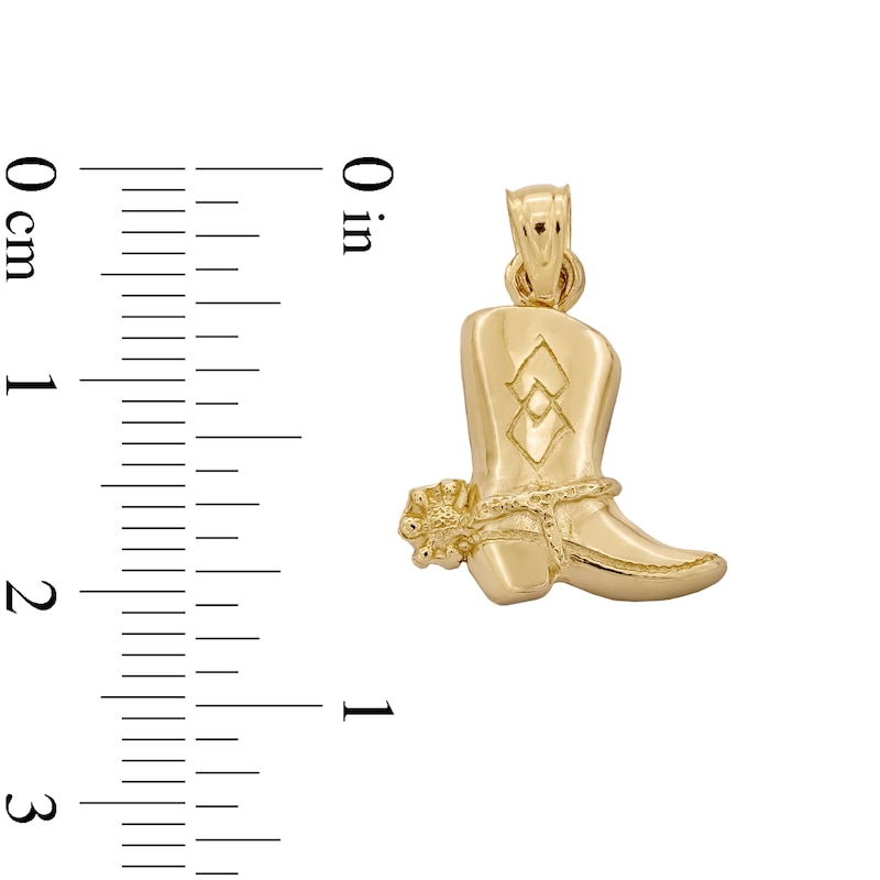 Main Image 4 of 10K Solid Gold Cowboy Boot Necklace Charm