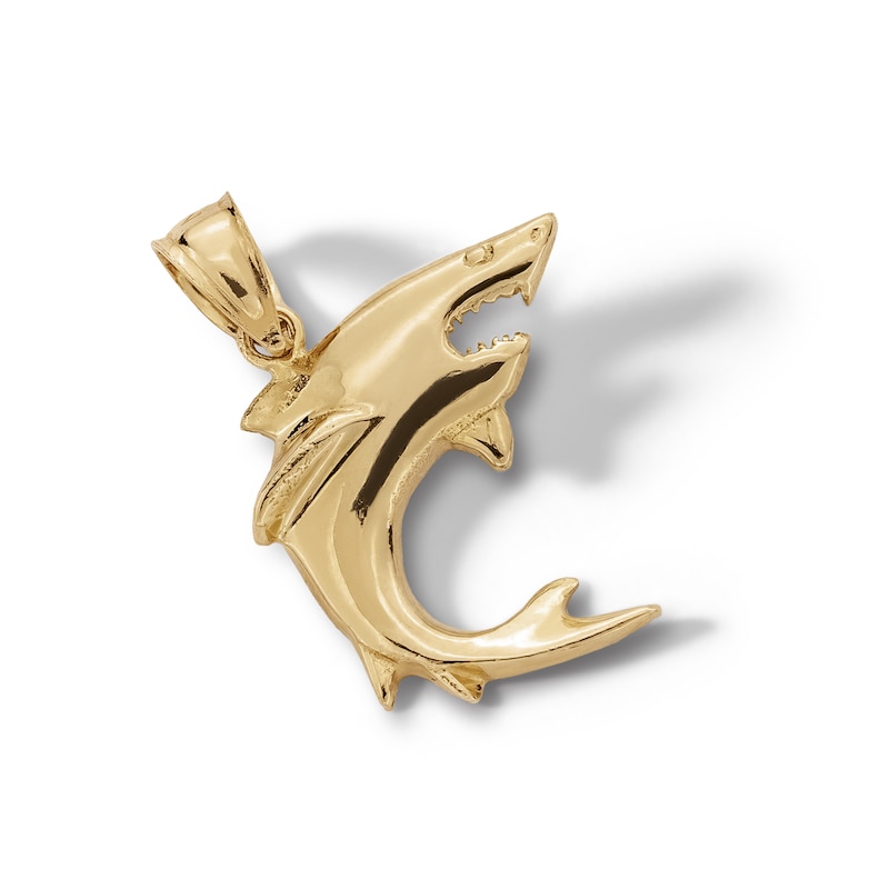 Main Image 3 of ​​​​​​​10K Solid Gold Shark Necklace Charm