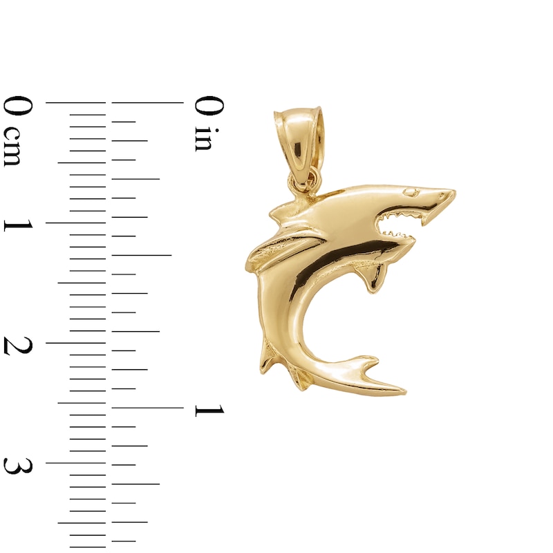 Main Image 4 of ​​​​​​​10K Solid Gold Shark Necklace Charm