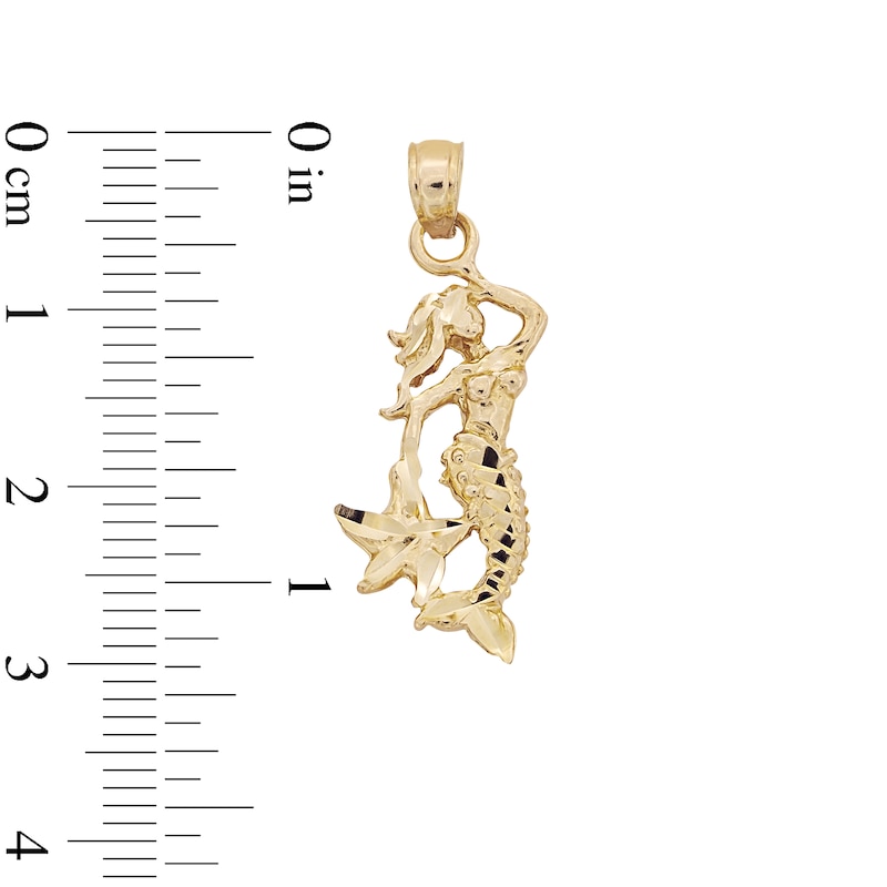 Main Image 4 of 10K Solid Gold Mermaid Necklace Charm