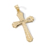 Thumbnail Image 3 of 10K Solid Gold Diamond-Cut Cross Necklace Charm