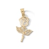 Thumbnail Image 1 of 10K Solid Gold Rose Cutout Necklace Charm