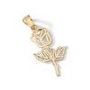 Thumbnail Image 3 of 10K Solid Gold Rose Cutout Necklace Charm