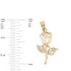 Thumbnail Image 3 of ​​​​​​​​​​​​​​10K Solid Gold Diamond-Cut Rose Necklace Charm