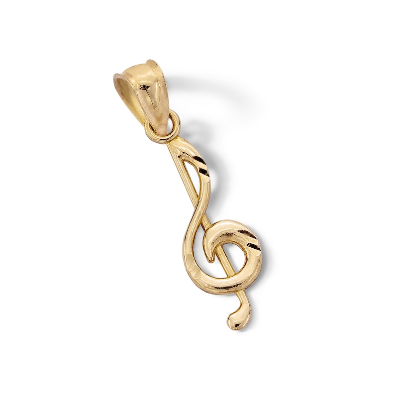 Main Image 3 of 10K Solid Gold Music Note Necklace Charm