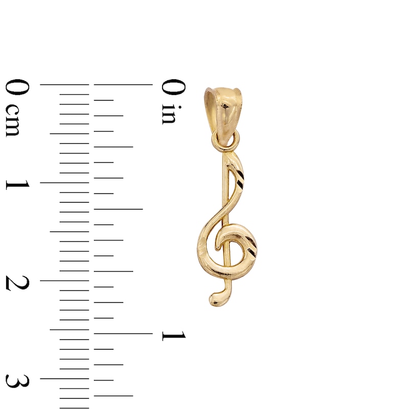 Main Image 4 of 10K Solid Gold Music Note Necklace Charm