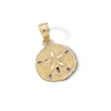 Thumbnail Image 3 of 10K Solid Gold Diamond-Cut Sand Dollar Necklace Charm