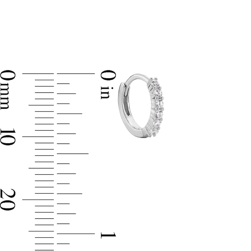 Main Image 3 of Sterling Silver CZ Studs and Huggie Hoops Set