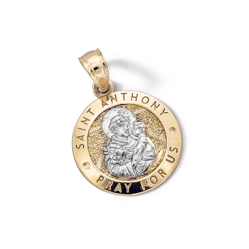 Main Image 3 of ​​​​​​​10K Solid Gold Saint Anthony Two-Tone Necklace Charm