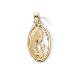 10K Solid Gold Praying Lady Necklace Charm