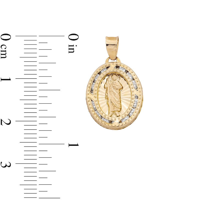 Main Image 4 of 10K Semi-Solid Gold CZ Nino Divino Necklace Charm