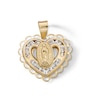 Thumbnail Image 1 of ​​​​​​​​​​​​​​10K Semi-Solid Gold CZ Guadalupe Filigree Heart Necklace Charm