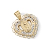 Thumbnail Image 2 of ​​​​​​​​​​​​​​10K Semi-Solid Gold CZ Guadalupe Filigree Heart Necklace Charm