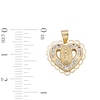 Thumbnail Image 4 of ​​​​​​​​​​​​​​10K Semi-Solid Gold CZ Guadalupe Filigree Heart Necklace Charm