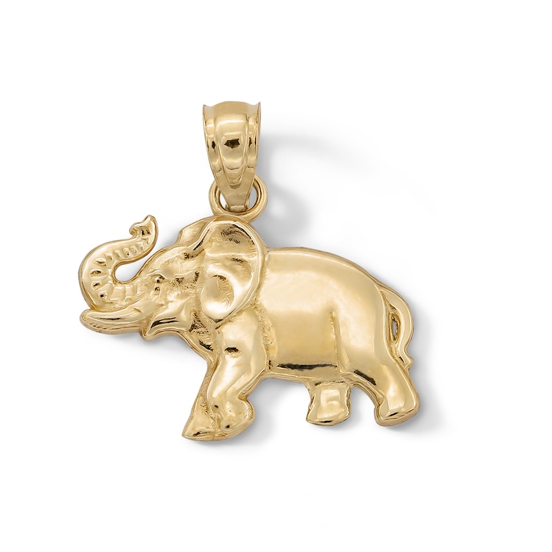 Main Image 1 of ​​​​​​​​​​​​​​10K Solid Gold Elephant Necklace Charm