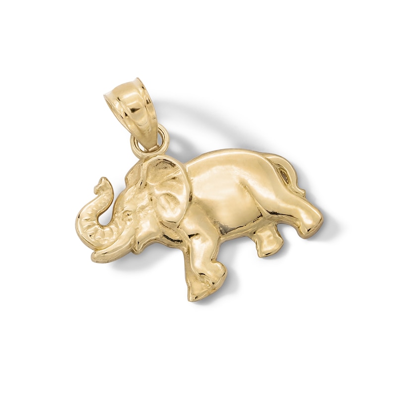 Main Image 3 of ​​​​​​​​​​​​​​10K Solid Gold Elephant Necklace Charm