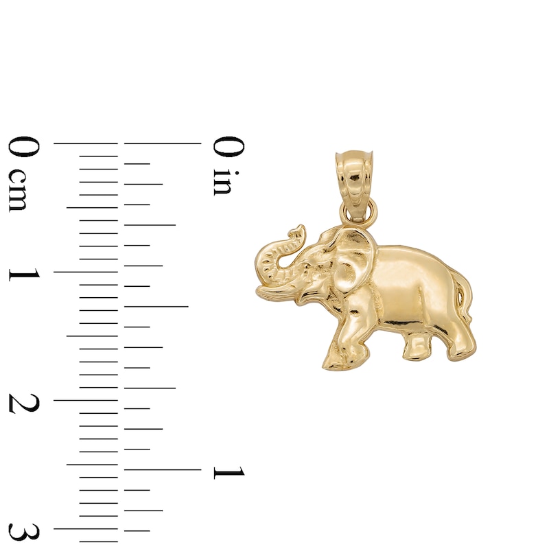 Main Image 4 of ​​​​​​​​​​​​​​10K Solid Gold Elephant Necklace Charm