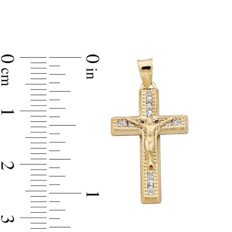 Main Image 4 of 10K Semi-Solid Gold CZ Crucifix Necklace Charm