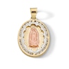 Thumbnail Image 1 of 10K Semi-Solid Gold CZ Guadalupe Medallion Tri-Tone Necklace Charm