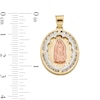 Thumbnail Image 4 of 10K Semi-Solid Gold CZ Guadalupe Medallion Tri-Tone Necklace Charm