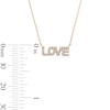 Thumbnail Image 3 of 10K Semi-Solid Gold CZ LOVE Pendant - 16&quot; + 2&quot;