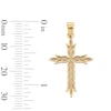 Thumbnail Image 4 of 10K Solid Gold Diamond-Cut Leaf Cross Necklace Charm