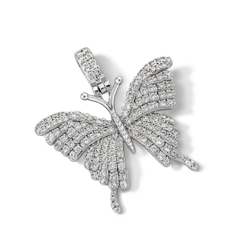 Main Image 3 of Sterling Silver CZ Butterfly Necklace Charm