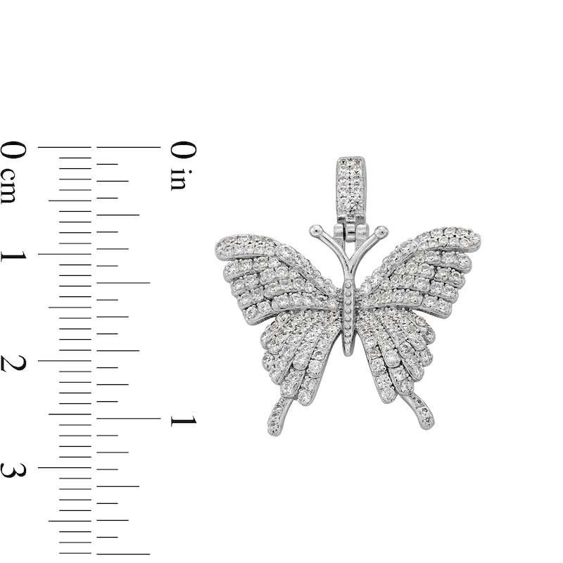 Main Image 4 of Sterling Silver CZ Butterfly Necklace Charm