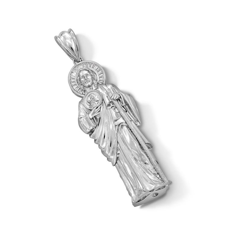 Main Image 3 of Semi-Solid Sterling Silver Saint Vincent Necklace Charm