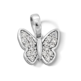 Sterling Silver CZ Mini Butterfly Necklace Charm