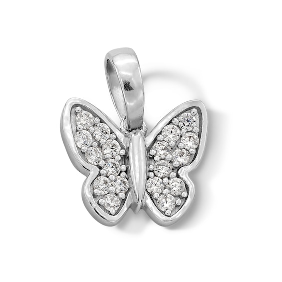 Sterling Silver CZ Mini Butterfly Necklace Charm