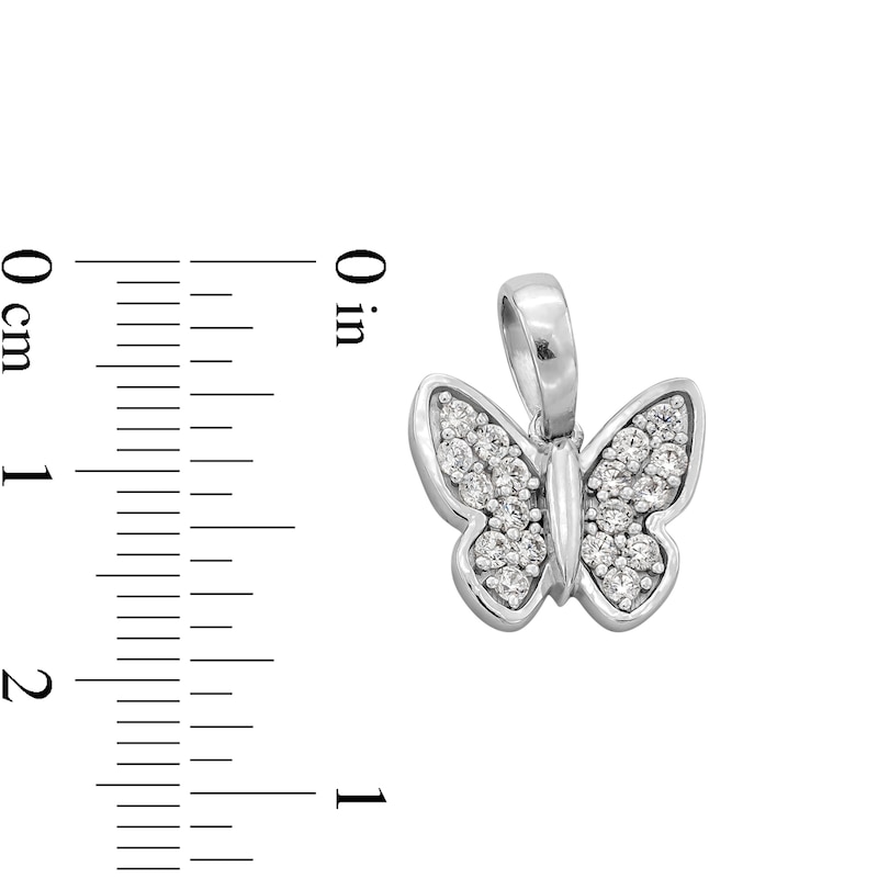 Main Image 4 of Sterling Silver CZ Mini Butterfly Necklace Charm