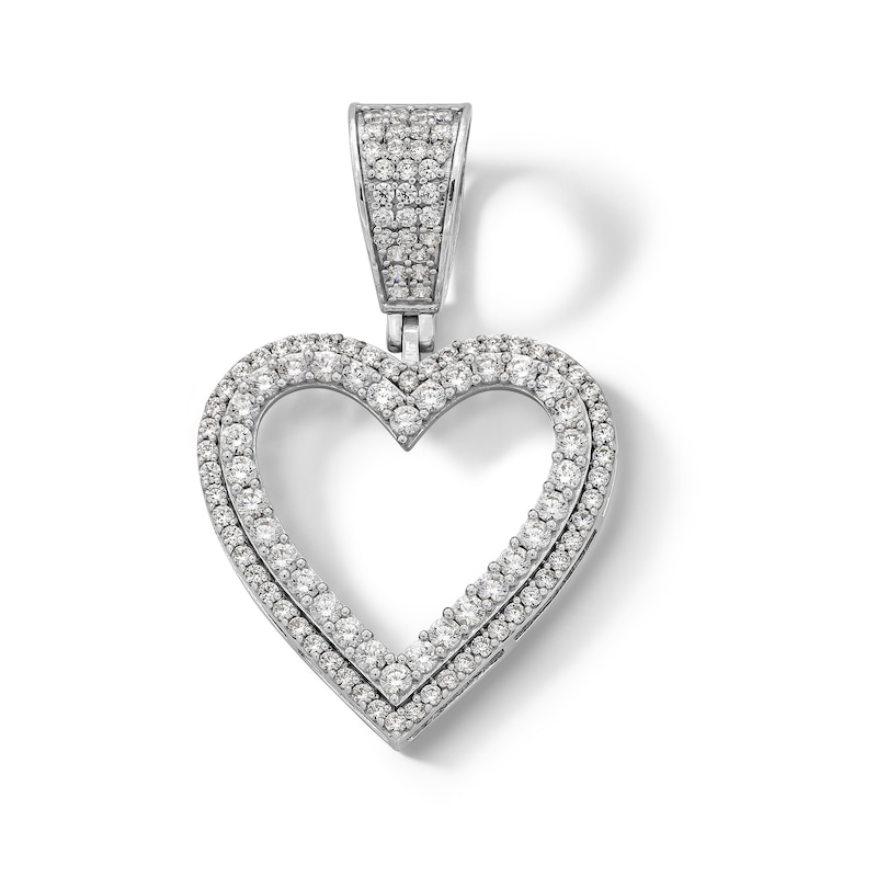 Main Image 1 of Sterling Silver CZ Heart Necklace Charm