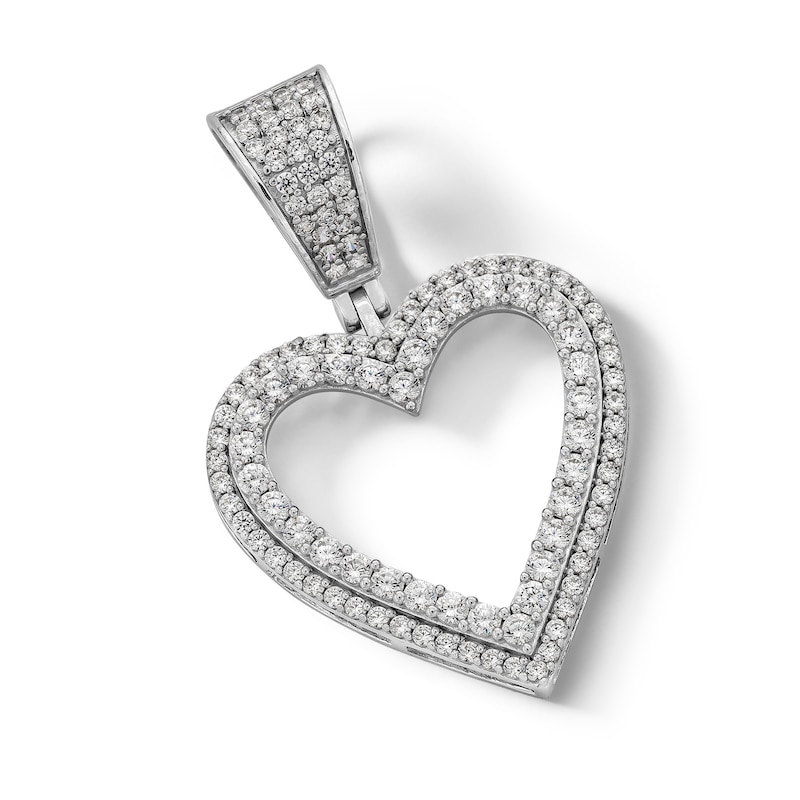 Main Image 3 of Sterling Silver CZ Heart Necklace Charm