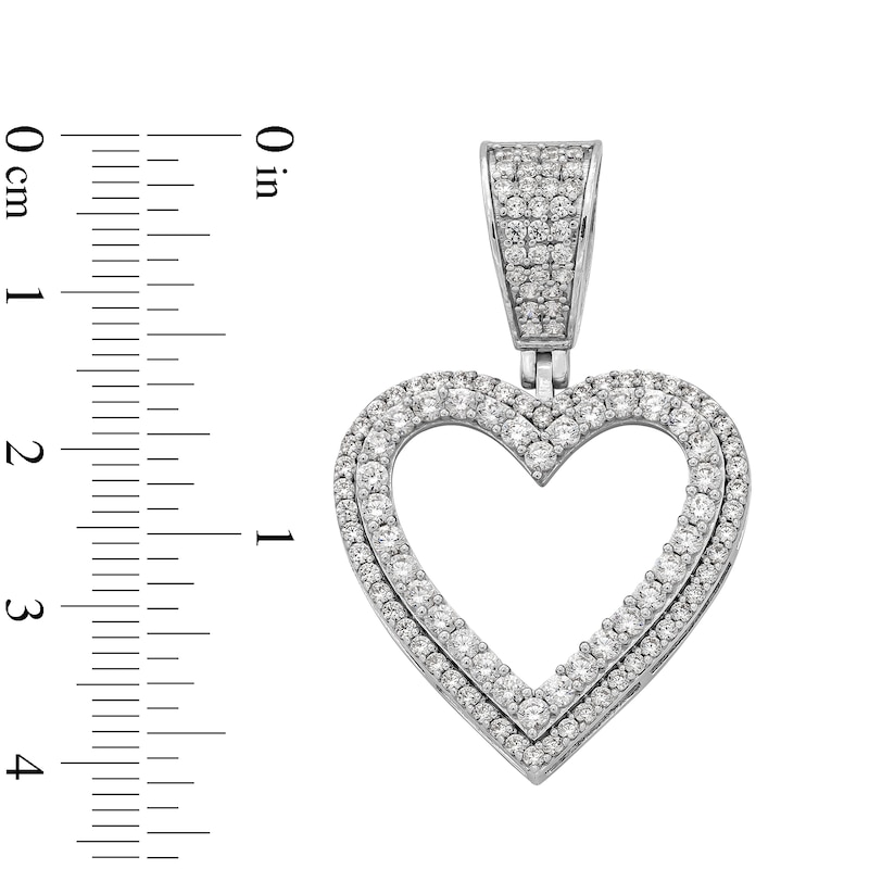 Main Image 4 of Sterling Silver CZ Heart Necklace Charm