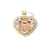 Thumbnail Image 0 of 10K Semi-Solid Gold 15 Anos Heart Two-Tone Necklace Charm