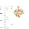 Thumbnail Image 3 of 10K Semi-Solid Gold 15 Anos Heart Two-Tone Necklace Charm