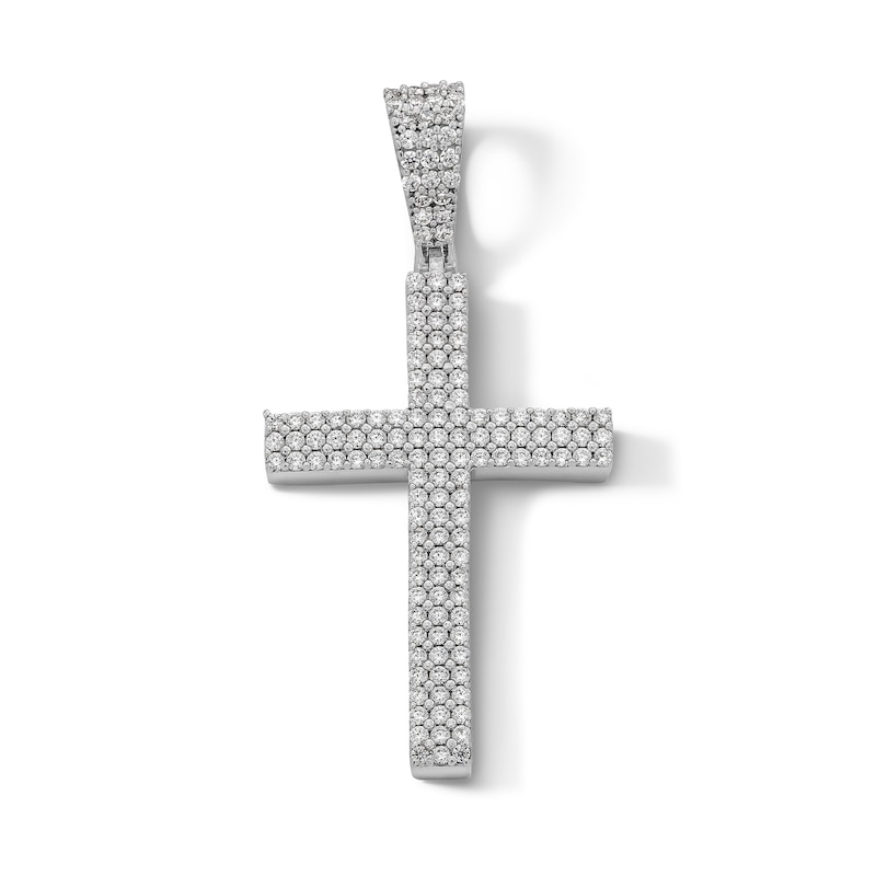 Main Image 1 of Sterling Silver CZ Cross Necklace Charm