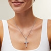 Thumbnail Image 2 of Sterling Silver CZ Cross Necklace Charm