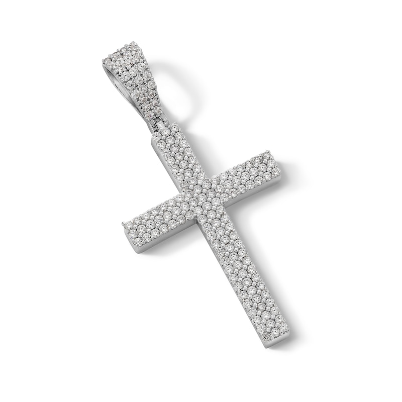 Main Image 3 of Sterling Silver CZ Cross Necklace Charm