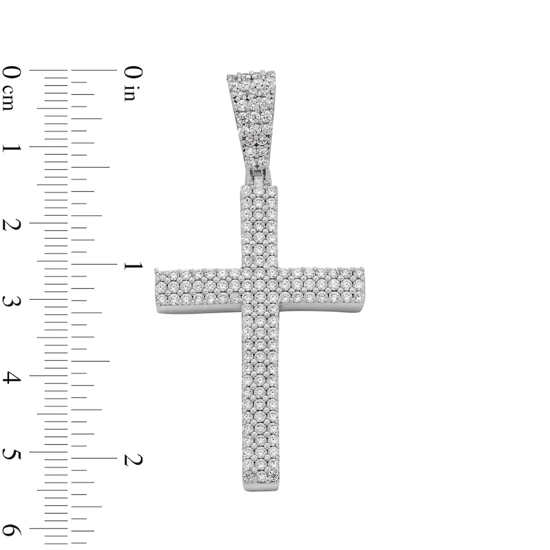 Main Image 4 of Sterling Silver CZ Cross Necklace Charm