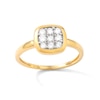 Thumbnail Image 1 of ​​​​​​​14K Gold Plated 1/3 CT. T.W. Lab-Created Diamond Square Rounded Edge Frame Ring